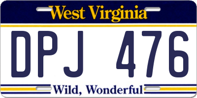 WV license plate DPJ476