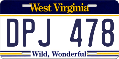 WV license plate DPJ478