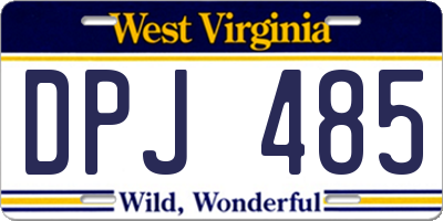 WV license plate DPJ485