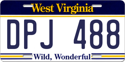 WV license plate DPJ488