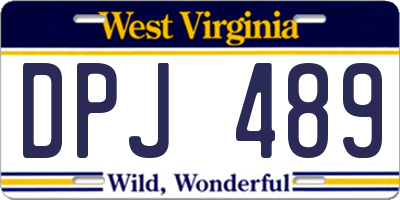 WV license plate DPJ489