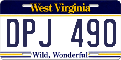 WV license plate DPJ490