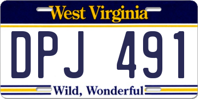 WV license plate DPJ491