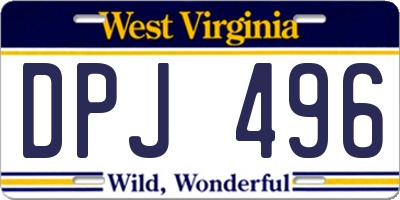 WV license plate DPJ496