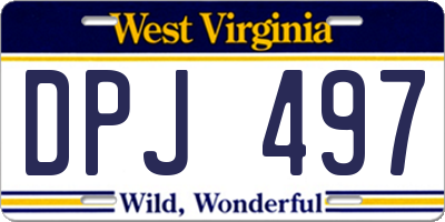 WV license plate DPJ497
