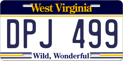 WV license plate DPJ499