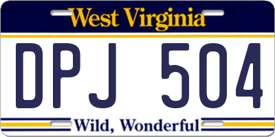 WV license plate DPJ504