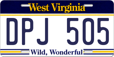 WV license plate DPJ505