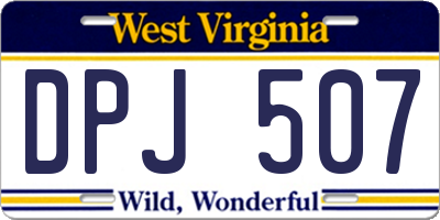WV license plate DPJ507