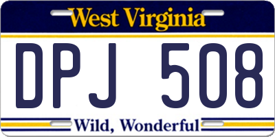 WV license plate DPJ508