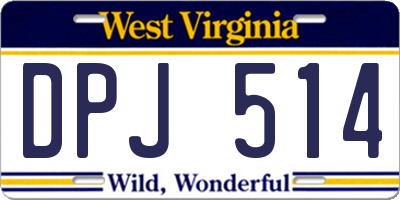 WV license plate DPJ514