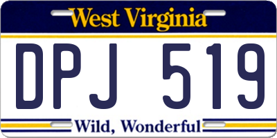 WV license plate DPJ519
