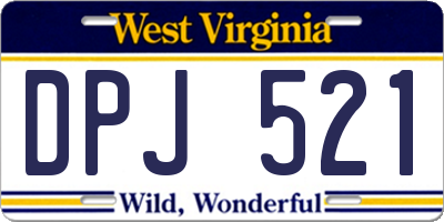 WV license plate DPJ521