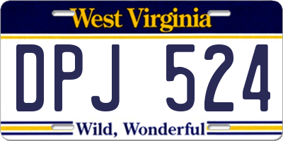 WV license plate DPJ524