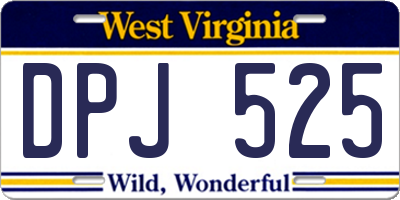 WV license plate DPJ525
