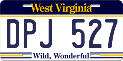 WV license plate DPJ527