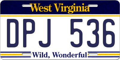 WV license plate DPJ536