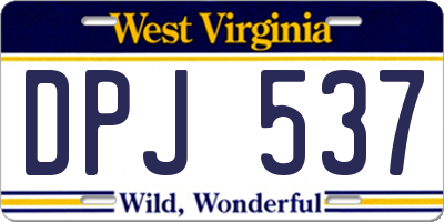 WV license plate DPJ537
