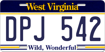 WV license plate DPJ542