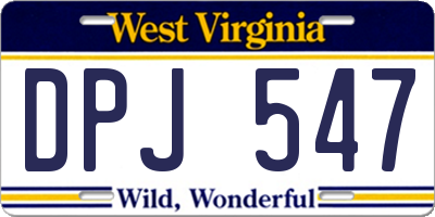 WV license plate DPJ547