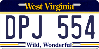 WV license plate DPJ554