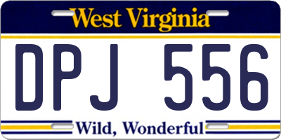 WV license plate DPJ556