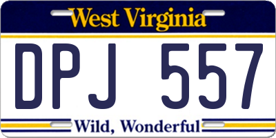 WV license plate DPJ557