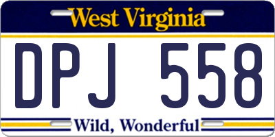 WV license plate DPJ558