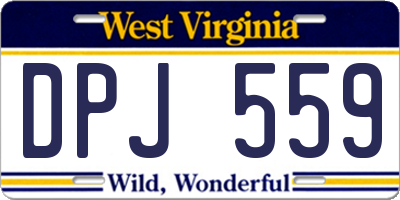 WV license plate DPJ559
