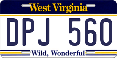 WV license plate DPJ560