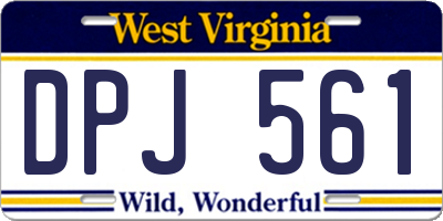 WV license plate DPJ561