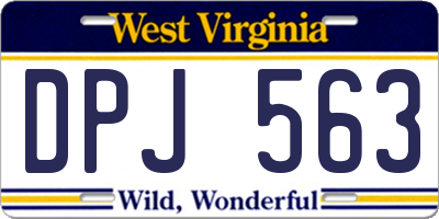WV license plate DPJ563