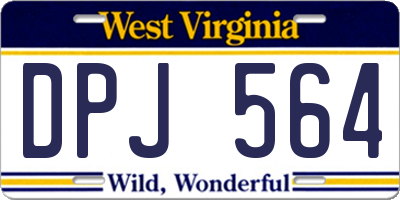 WV license plate DPJ564