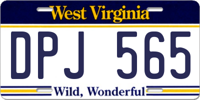 WV license plate DPJ565