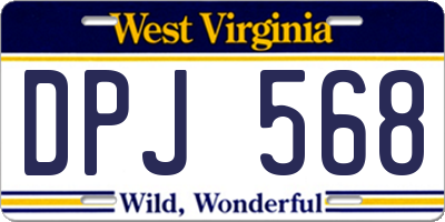 WV license plate DPJ568