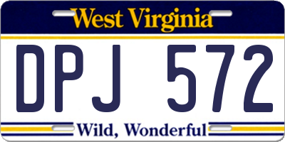 WV license plate DPJ572