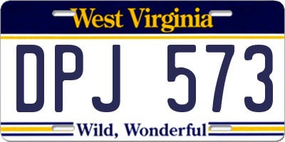 WV license plate DPJ573