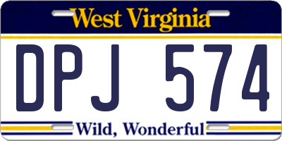 WV license plate DPJ574