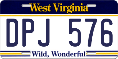 WV license plate DPJ576