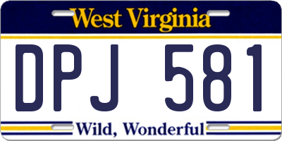 WV license plate DPJ581