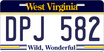 WV license plate DPJ582