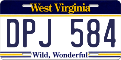 WV license plate DPJ584