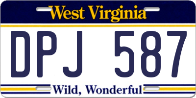 WV license plate DPJ587