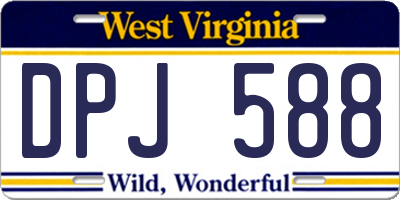 WV license plate DPJ588