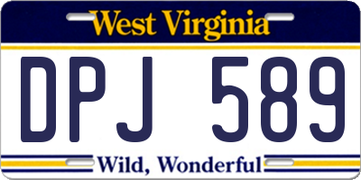 WV license plate DPJ589