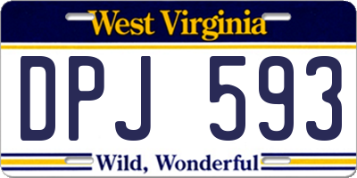 WV license plate DPJ593