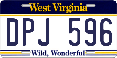 WV license plate DPJ596