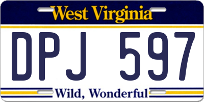 WV license plate DPJ597
