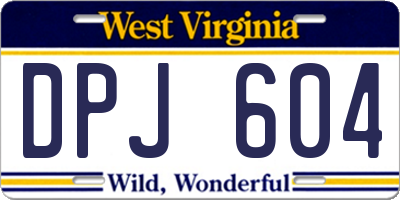 WV license plate DPJ604