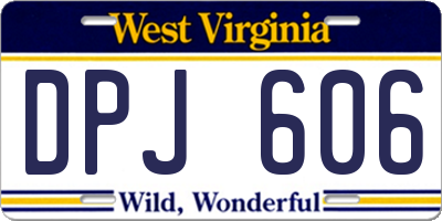 WV license plate DPJ606
